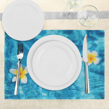 Frangipani Flower Aqua Place Mats