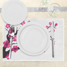 Floral Sakura Tree Place Mats