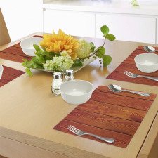 Wood Timber Floor Orange Place Mats