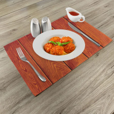 Wood Timber Floor Orange Place Mats