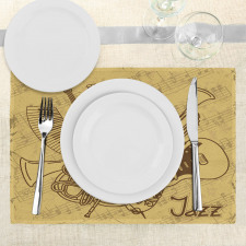 Jazz Music Equipments Place Mats