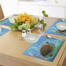 Swimming Turtle Family Place Mats