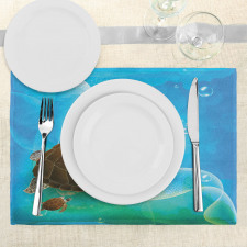 Swimming Turtle Family Place Mats