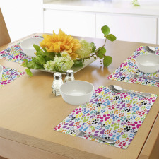 Cartoon Dog Paw Traces Place Mats