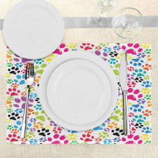 Cartoon Dog Paw Traces Place Mats