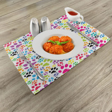 Cartoon Dog Paw Traces Place Mats