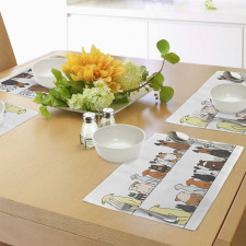 Dog Family in a Row Place Mats