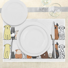 Dog Family in a Row Place Mats