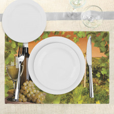 Bottle Grapes Sunset Place Mats