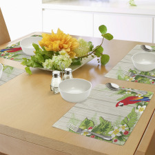 Flowers Parrot Place Mats