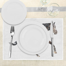 Brown Tones Triangle Horse Place Mats