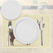 Geometric Elk Animal Art Place Mats