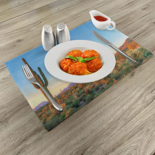 Sun in Desert Cactus Place Mats