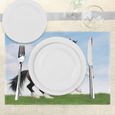 Horse Pacing on Grass Place Mats