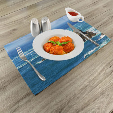 Daytime Wavy Rocky Sea Place Mats