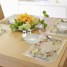 Leaves Roses Floral Place Mats