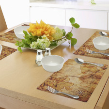 Treasure Map Compass Place Mats