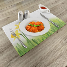 Daffodils with Grass Place Mats