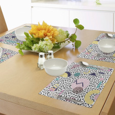 Retro Geometric Shapes Place Mats