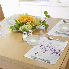 Violet Tree Blossoms Place Mats