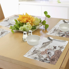 Birds Butterflies Art Place Mats