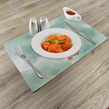 Bird with Flower Branch Place Mats