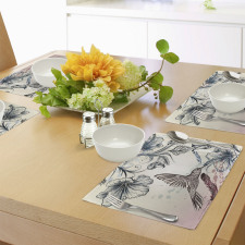 Vintage Birds Flowers Place Mats