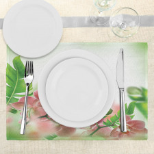 Orchids Blossoms Leaves Place Mats