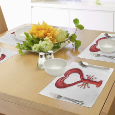 Seafood Lobster Heart Place Mats