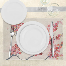 Vintage Sakura Flowers Place Mats