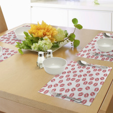 Red Lipsticks Kiss Marks Place Mats