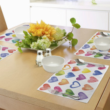 Watercolor Heart Romance Place Mats