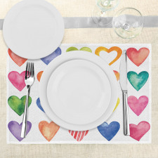 Watercolor Heart Romance Place Mats