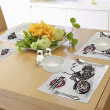 Old Classic Motorcycle Place Mats