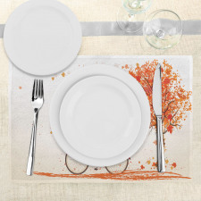 Orange Autumn Tree Place Mats