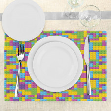 Colorful Blocks Game Cube Place Mats