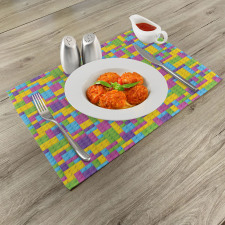 Colorful Blocks Game Cube Place Mats