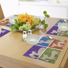 Cartoon Cats Emotions Place Mats