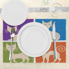 Cartoon Cats Emotions Place Mats