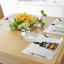 Cartoon Animal on Pumpkin Place Mats