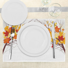 Cartoon Maple Autumn Tree Place Mats