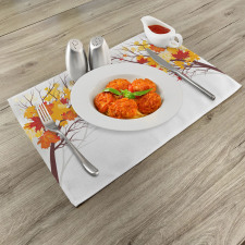 Cartoon Maple Autumn Tree Place Mats