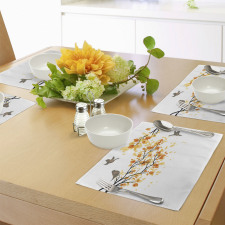 Flying Birds and Leaves Place Mats