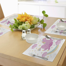 Unicorn with Star Rainbow Place Mats