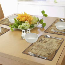 Old Paper Treasure Map Place Mats