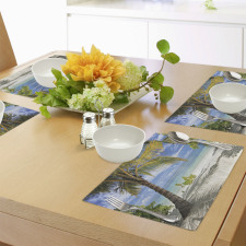 Palm Trees Coastline Place Mats