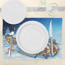 Santa in Sleigh Toys Place Mats