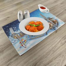 Santa in Sleigh Toys Place Mats