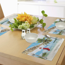 Beach Xmas Stockings Place Mats