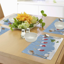 Socks Hanging Bird Place Mats